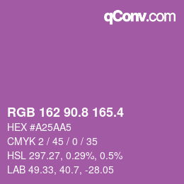 カラーコード: RGB 162 90.8 165.4 | qconv.com