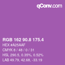 カラーコード: RGB 162 90.8 175.4 | qconv.com