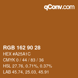 Color code: RGB 162 90 28 | qconv.com