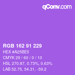 Color code: RGB 162 91 229 | qconv.com