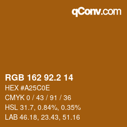 カラーコード: RGB 162 92.2 14 | qconv.com