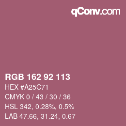 Color code: RGB 162 92 113 | qconv.com