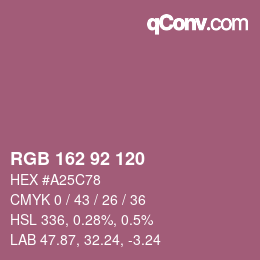 カラーコード: RGB 162 92 120 | qconv.com