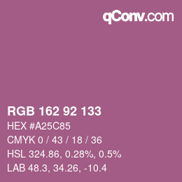 カラーコード: RGB 162 92 133 | qconv.com