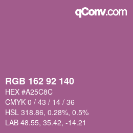 Color code: RGB 162 92 140 | qconv.com