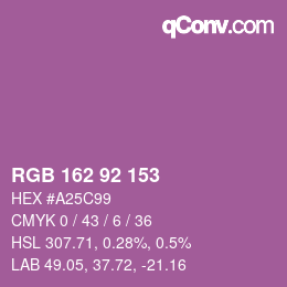 カラーコード: RGB 162 92 153 | qconv.com