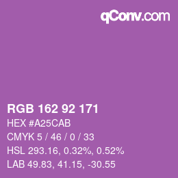 カラーコード: RGB 162 92 171 | qconv.com
