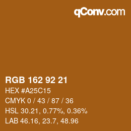 カラーコード: RGB 162 92 21 | qconv.com