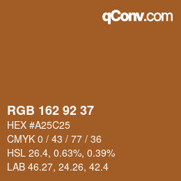 颜色代码: RGB 162 92 37 | qconv.com