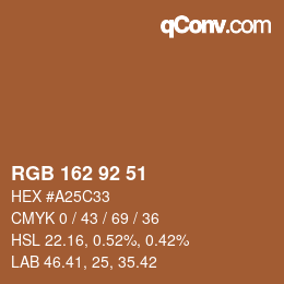 カラーコード: RGB 162 92 51 | qconv.com