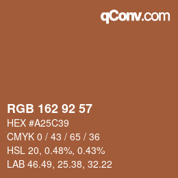 カラーコード: RGB 162 92 57 | qconv.com