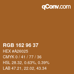 Color code: RGB 162 96 37 | qconv.com