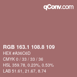 Farbcode: RGB 163.1 108.8 109 | qconv.com