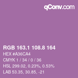 カラーコード: RGB 163.1 108.8 164 | qconv.com