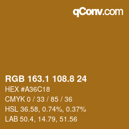 Color code: RGB 163.1 108.8 24 | qconv.com