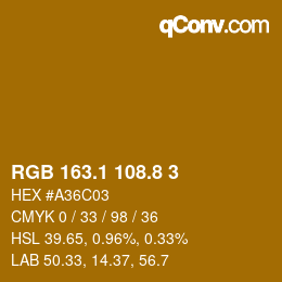 Color code: RGB 163.1 108.8 3 | qconv.com