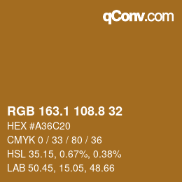 Color code: RGB 163.1 108.8 32 | qconv.com