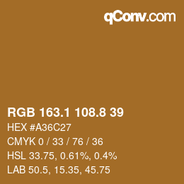 Color code: RGB 163.1 108.8 39 | qconv.com