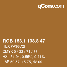 Color code: RGB 163.1 108.8 47 | qconv.com