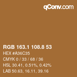 Color code: RGB 163.1 108.8 53 | qconv.com