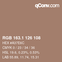 カラーコード: RGB 163.1 126 108 | qconv.com