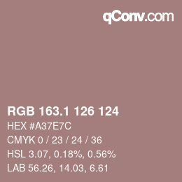 カラーコード: RGB 163.1 126 124 | qconv.com