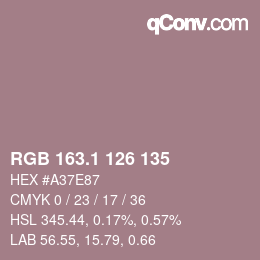 カラーコード: RGB 163.1 126 135 | qconv.com