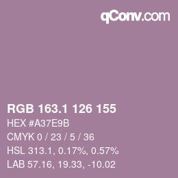 カラーコード: RGB 163.1 126 155 | qconv.com