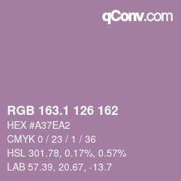 カラーコード: RGB 163.1 126 162 | qconv.com