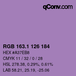 カラーコード: RGB 163.1 126 184 | qconv.com