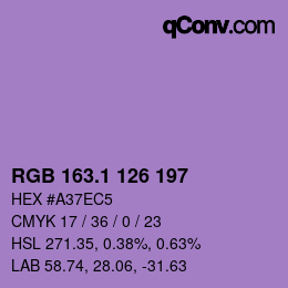 カラーコード: RGB 163.1 126 197 | qconv.com