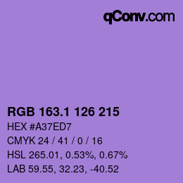 カラーコード: RGB 163.1 126 215 | qconv.com