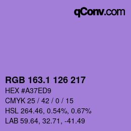 カラーコード: RGB 163.1 126 217 | qconv.com