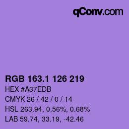 カラーコード: RGB 163.1 126 219 | qconv.com