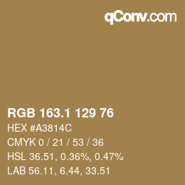 カラーコード: RGB 163.1 129 76 | qconv.com