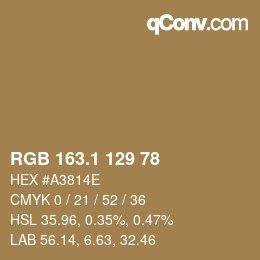 カラーコード: RGB 163.1 129 78 | qconv.com