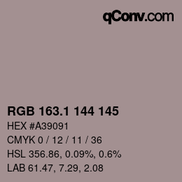 カラーコード: RGB 163.1 144 145 | qconv.com