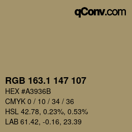 カラーコード: RGB 163.1 147 107 | qconv.com