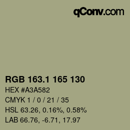 Color code: RGB 163.1 165 130 | qconv.com