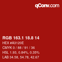 Color code: RGB 163.1 18.8 14 | qconv.com