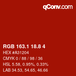 Color code: RGB 163.1 18.8 4 | qconv.com