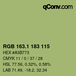 カラーコード: RGB 163.1 183 115 | qconv.com