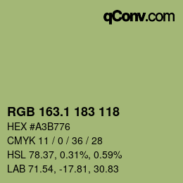カラーコード: RGB 163.1 183 118 | qconv.com