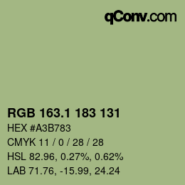 カラーコード: RGB 163.1 183 131 | qconv.com