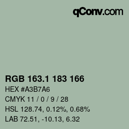 Color code: RGB 163.1 183 166 | qconv.com