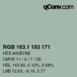 Farbcode: RGB 163.1 183 171 | qconv.com