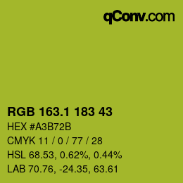 カラーコード: RGB 163.1 183 43 | qconv.com