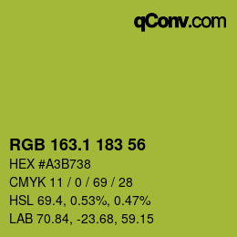カラーコード: RGB 163.1 183 56 | qconv.com