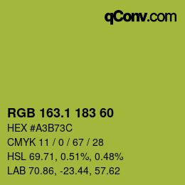カラーコード: RGB 163.1 183 60 | qconv.com