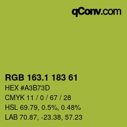 カラーコード: RGB 163.1 183 61 | qconv.com